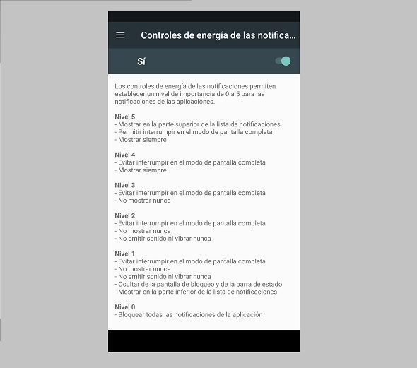 Android Nougat control de energía de notificaciones 07